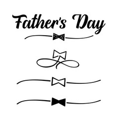 Set Hand Drawn Bow Black Divider For Father Day