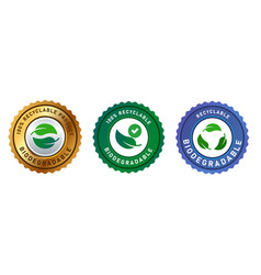 Biodegradable Recyclable Label Sticker Stamp Icon