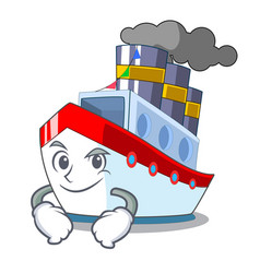 Smirking Aerial In Cartoon Cargo Ship View