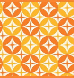 Starbursts On Orange Circles Seamless Pattern