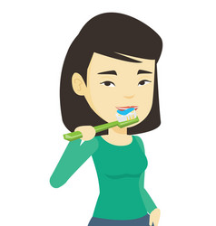 Woman Brushing Her Teeth