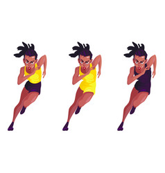 A Set Of Three Black Women In Tracksuits Running