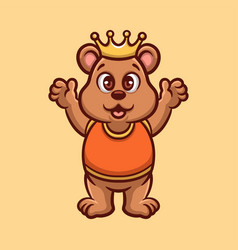 Cute Bear King Cartoon