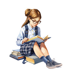 School Girl Clipart Isolated