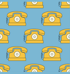 Seamless Pattern Groovy Old Fashioned Phone