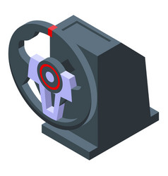 Gamer Steering Wheel Icon Isometric Sport