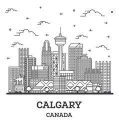 Outline Calgary Canada City Skyline With Modern