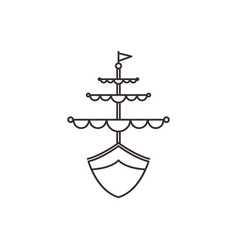 Sailing Ship Line Icon Logo