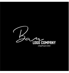 Ba Initial Handwriting Logo Template