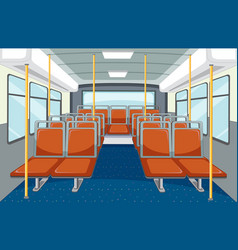 Bus Interior With Empty Orange Seats