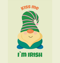 Card Design Gnomes With Text Kiss Me Im Irish St