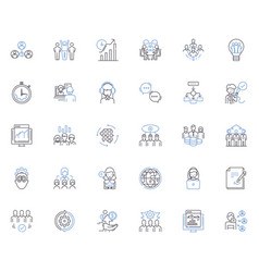 Organizational Direction Line Icons Collection