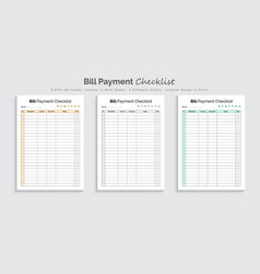 Bill Payment Checklist Planner And Tracker