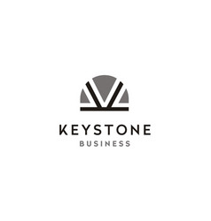 Initial Letter K Keystone Arch Building Logo