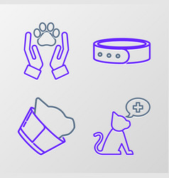 Set Line Veterinary Clinic Symbol Collar