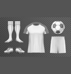 Realistic Soccer Transparent Icon Set