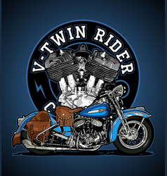 Blue Motorcycle Side View Template