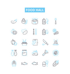 Food Hall Line Icons Set Food Hall