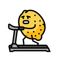 Lemon Fruit Fitness Character Color Icon