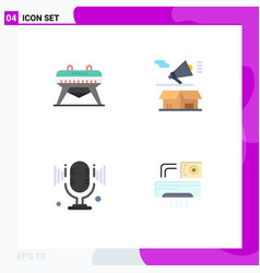 Mobile Interface Flat Icon Set 4 Pictograms