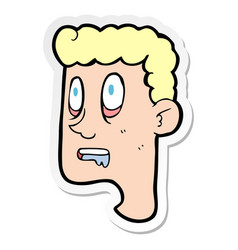 Sticker Of A Cartoon Staring Man Drooling