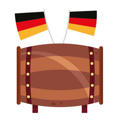 Isolated Beer Barrel With Pair Of Flags Of Germany