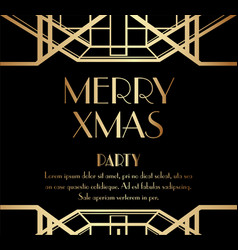 Luxury Christmas Or Xmas Art Deco Invitation