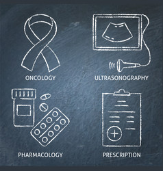 Medical Symbols Chalkboard Icon Set