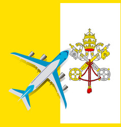 Plane And Flag Of Vatican City Holy See Travel