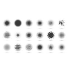 Circle Halftone Set Modern Dotted Circles