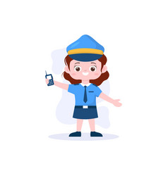 Cute Children Police Officer Character Using