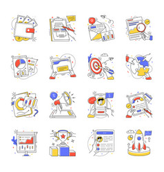 Trendy Business Management Linear Stickers