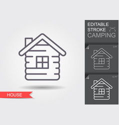 Cabin Icon Outline House Icon With Editable