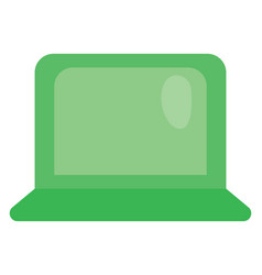 Workplace Green Laptop On A White Background