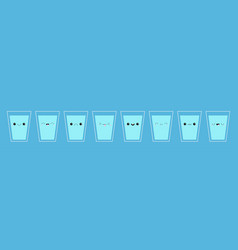 Eight Glass Cup Water Icon Drink More Water