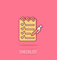 To Do List Icon In Comic Style Document Checklist