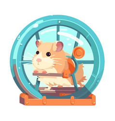 Hamster In A Running Wheel Cartoon