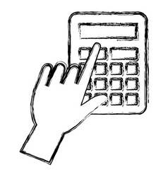 Hand Using Calculator Math Device Icon