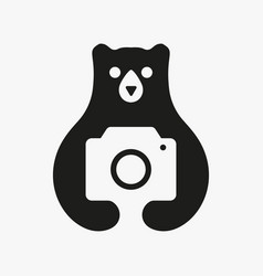 Initial Bear Photographer Logo Negative Space