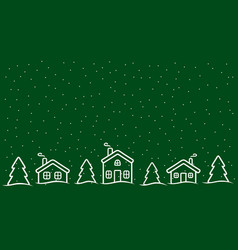 Christmas Background With House