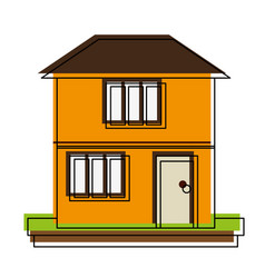 Family Home Or Two Story House Icon Image