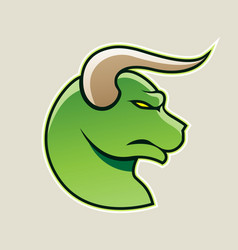 Green Cartoon Bull Icon