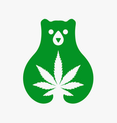 Initial Bear Cannabis Logo Negative Space