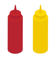 Ketchup Mustard Squeeze Bottle Isometric View