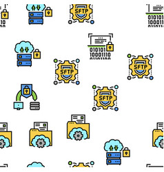 Ssh Sftp File Transfer Protocol Icons Set