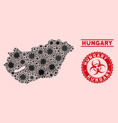 Coronavirus Collage Hungary Map With Distress