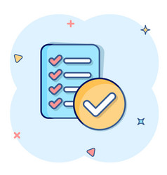 Document Checklist Icon In Comic Style Report