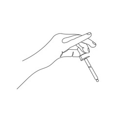 Hand Holding Glass Pipette One Line Art