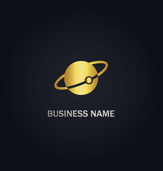 Saturn logo design Planet logo Cosmic logo Vector Image