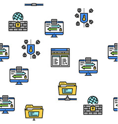 Ssh Sftp File Transfer Protocol Icons Set